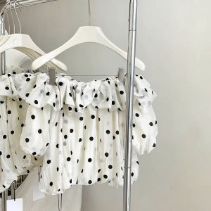 Vải thời trang tơ in chấm bi sẵn sll sỉ giá rẻ mới về 2023